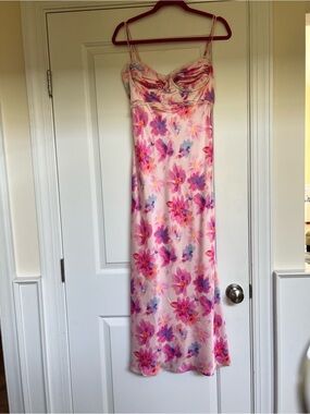 Astr The Label Floral Satin Dress NWT M